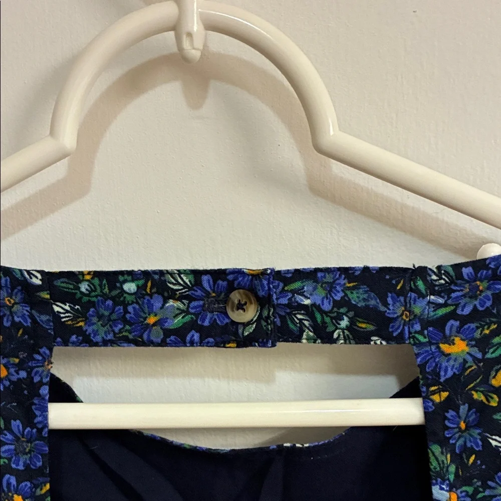 Free People Blue Floral Cotton Midi Dress Sz XS